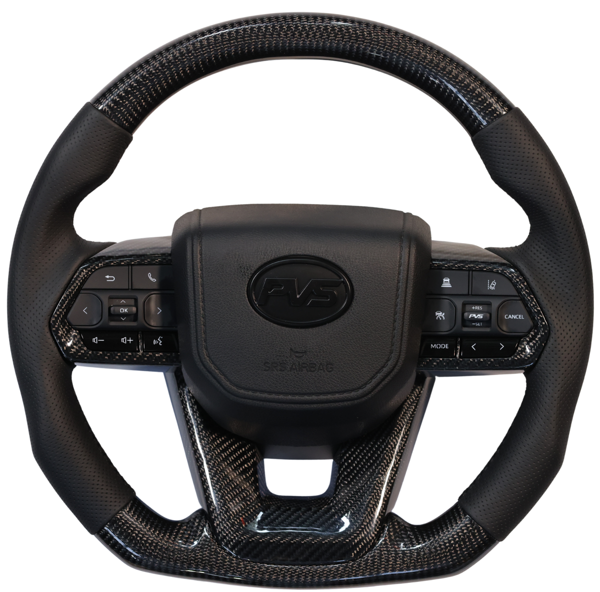 Elite Traditional Carbon Black Leather 300 Style Steering Wheel Upgrade Kit for Toyota