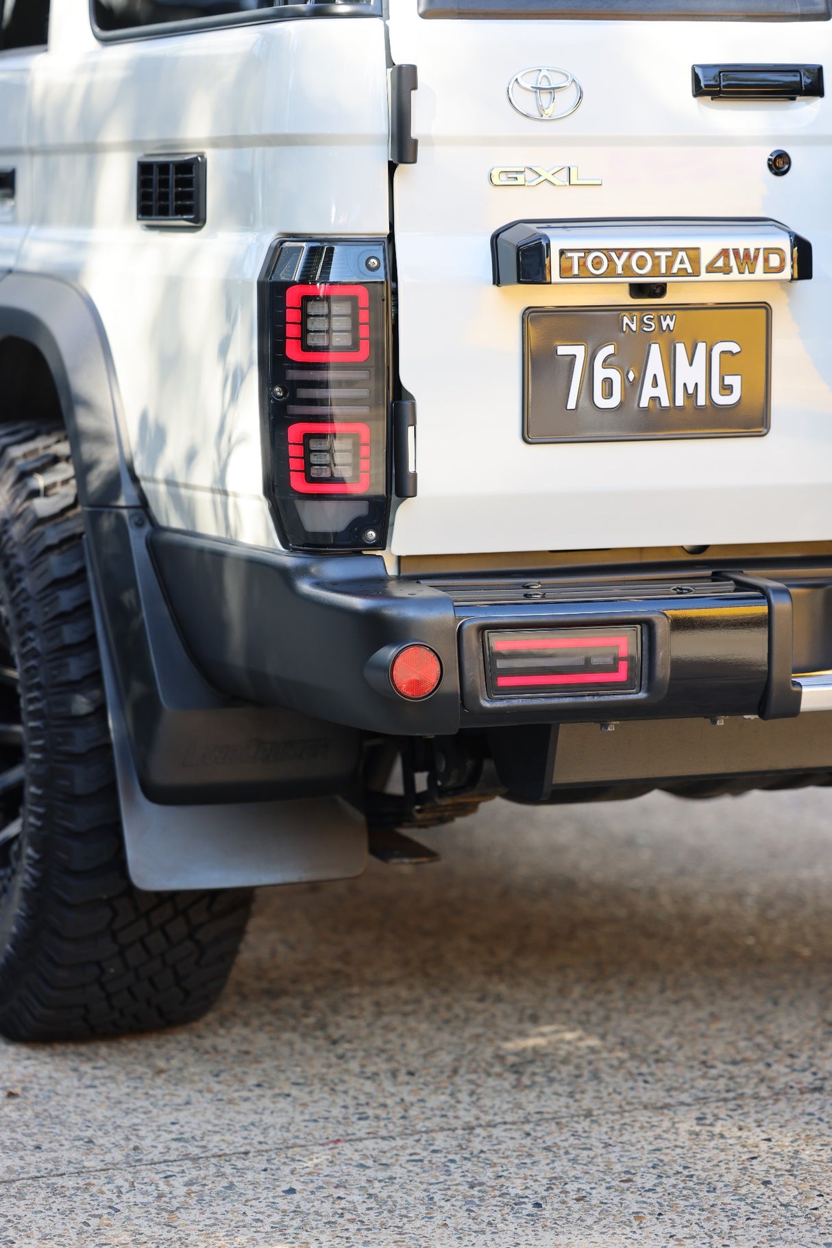 Smoked Halo LED Tail Lights + Rear Bar Lights Plug n Play for Toyota Landcruiser 76 Series