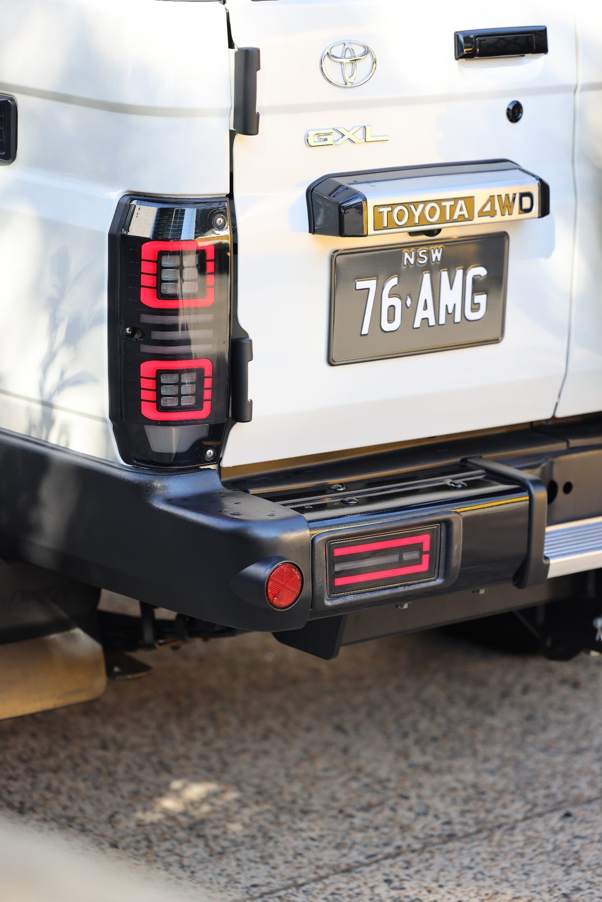 Smoked Halo LED Tail Lights + Rear Bar Lights Plug n Play for Toyota Landcruiser 76 Series