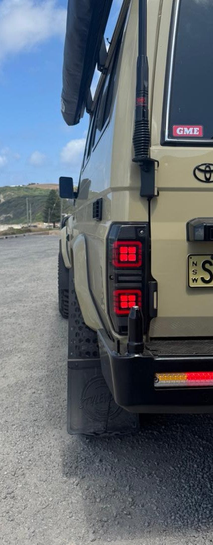 Smoked Halo LED Tail Lights Plug n Play for Toyota Landcruiser 71/73/75/78 Series