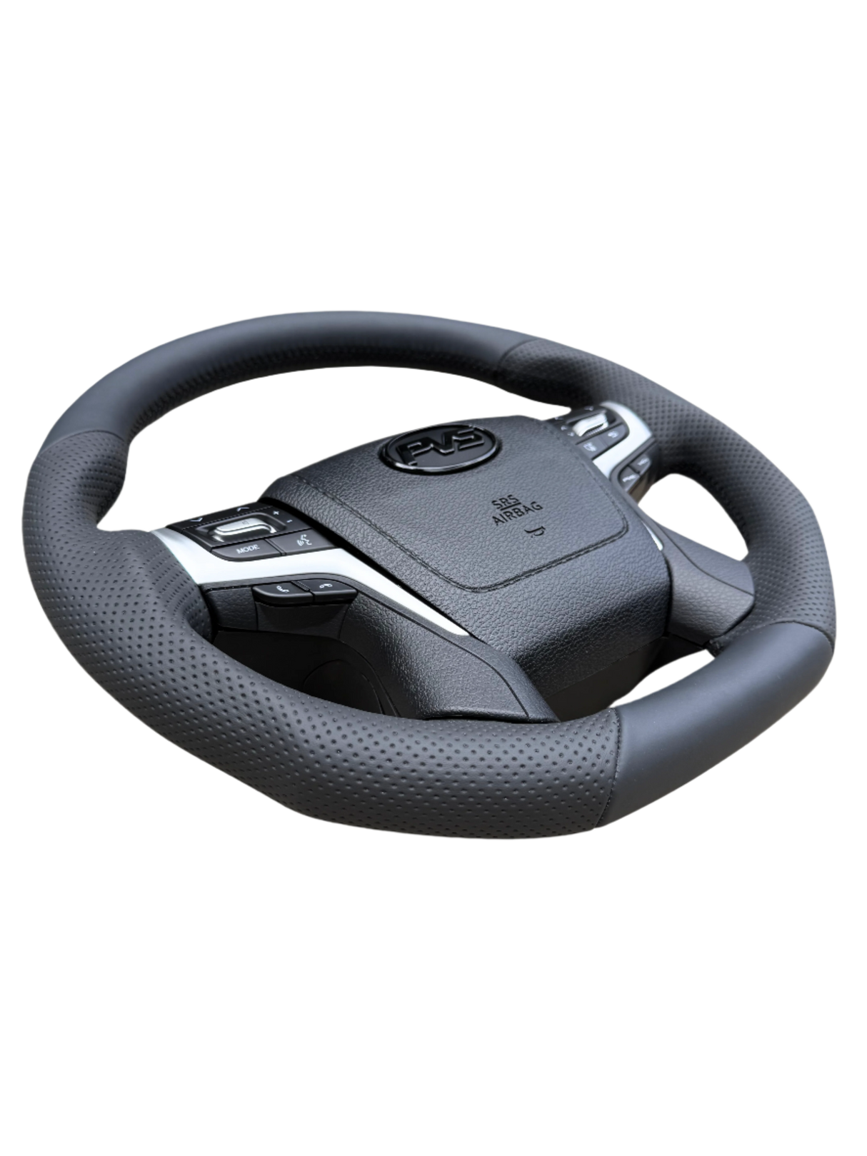 Sports Black Leather with Perforated Sides 200 Style Steering Wheel Upgrade Kit for Toyota