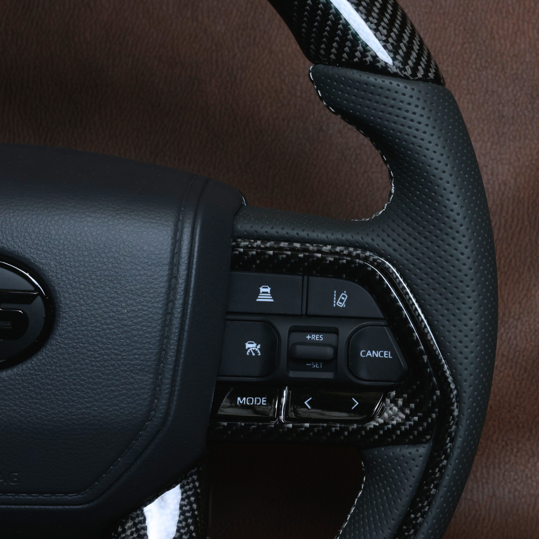 Elite Traditional Carbon Grey Leather Steering Wheel Upgrade Kit for Toyota