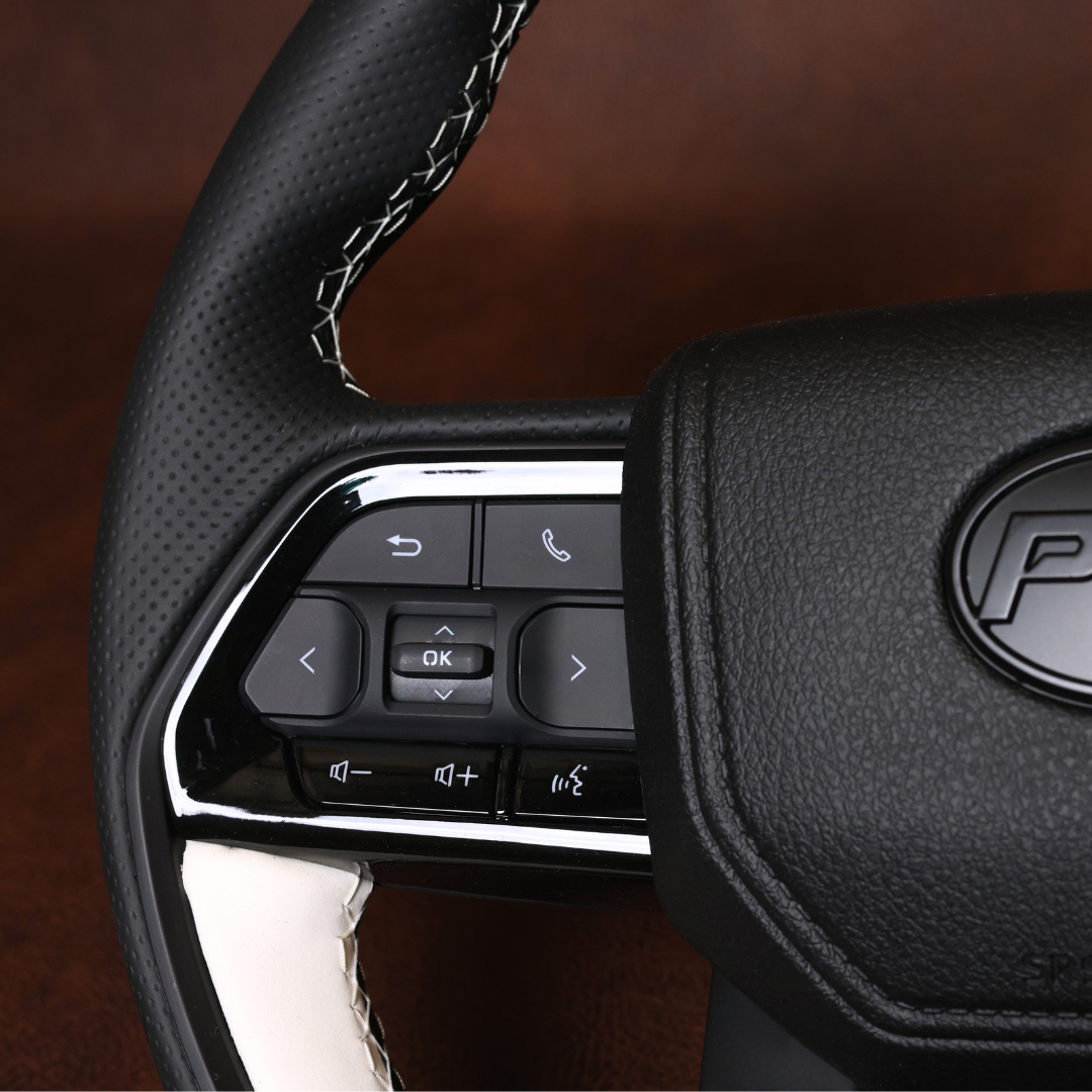 Vanilla White Limited Edition Leather Steering Wheel Upgrade Kit for Toyota