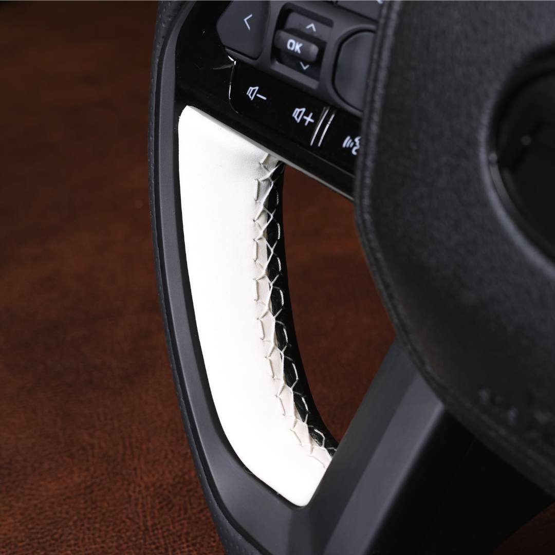 Vanilla White Limited Edition Leather Steering Wheel Upgrade Kit for Toyota