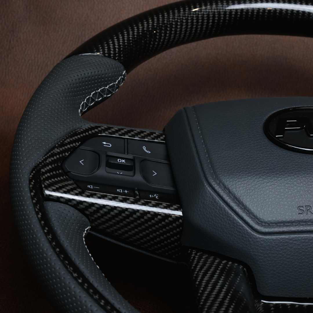 Elite Traditional Carbon Grey Leather Steering Wheel Upgrade Kit for Toyota