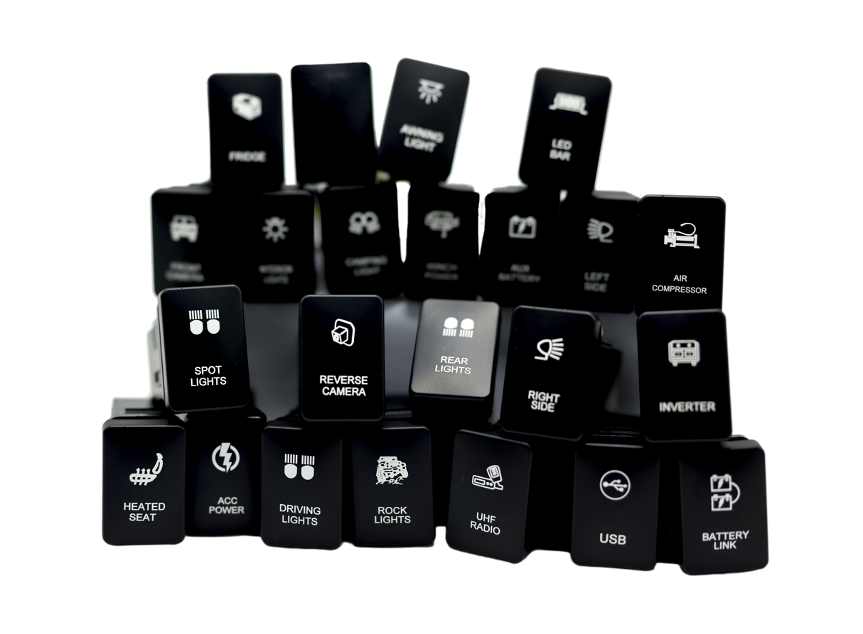 Vertical White LED Push Switch to suit 200 Series Landcruiser | Hilux N80