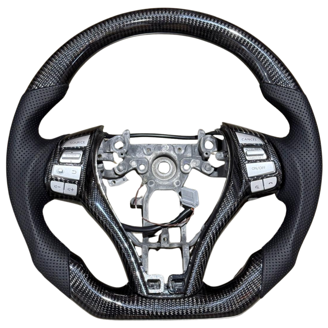 Traditional Carbon Black Leather Steering Wheel Core for Nissan Navara NP300 (2014-2020)