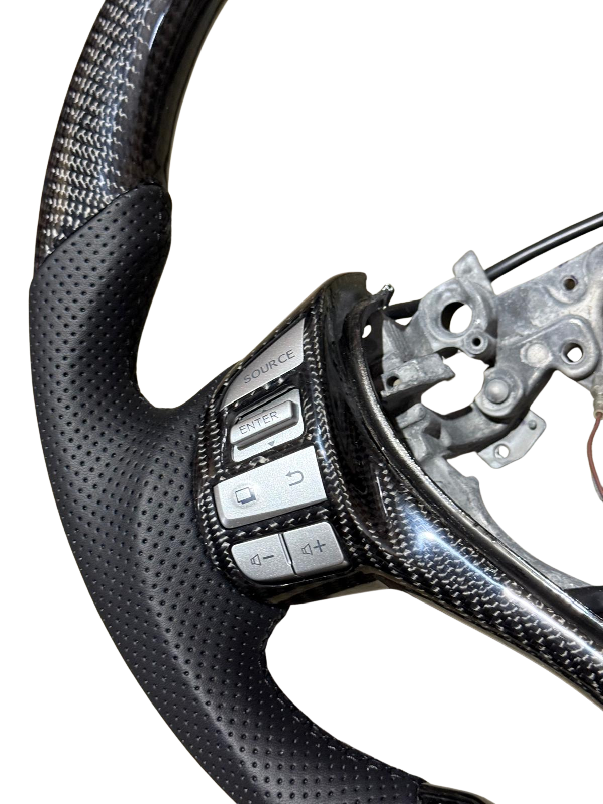 Traditional Carbon Black Leather Steering Wheel Core for Nissan Navara NP300 (2014-2020)