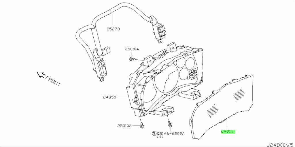 Genuine Instrument Cluster Cover to suit Nissan R35 GTR (24813-JF00A)