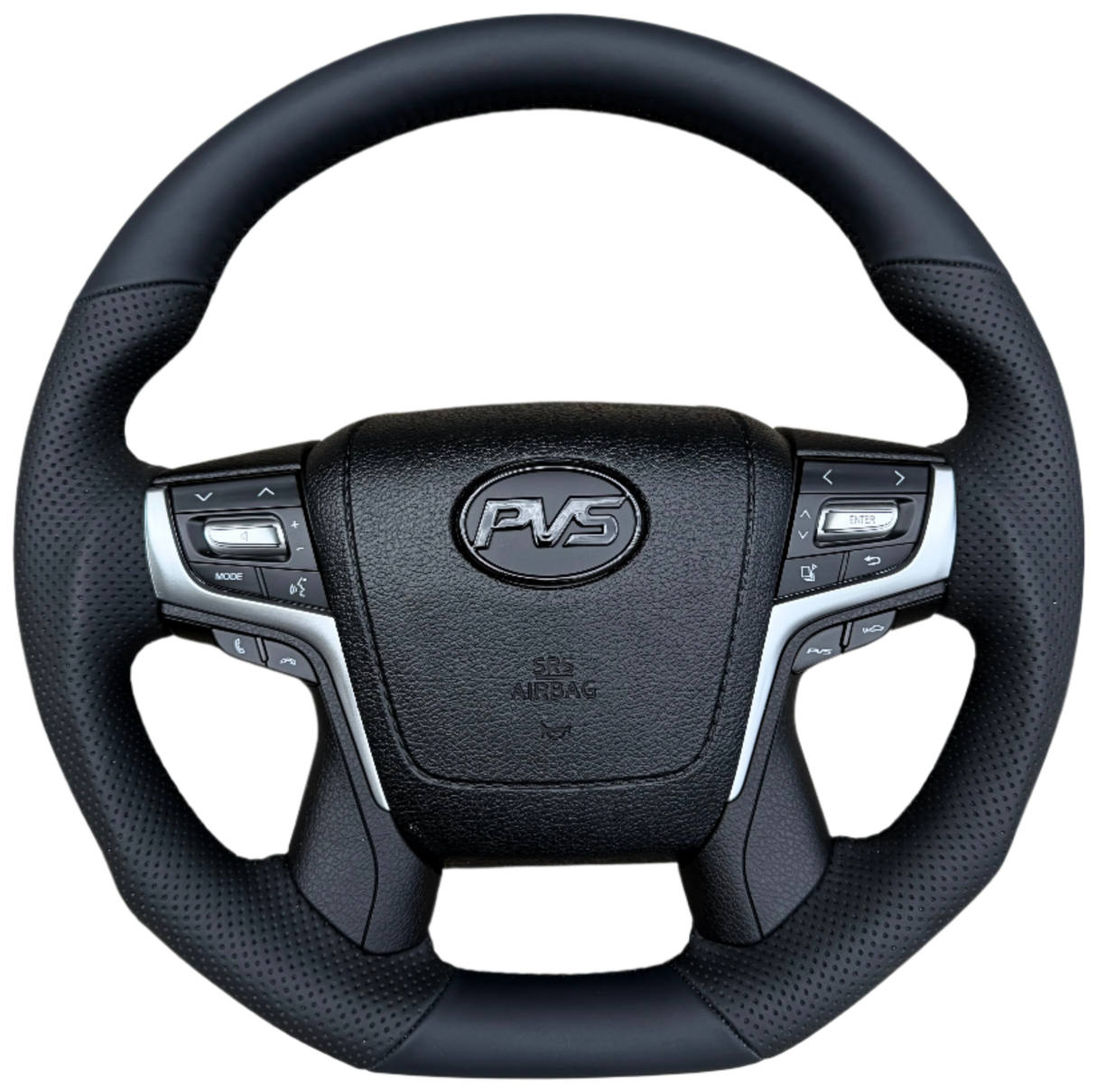 Sports Black Leather with Perforated Sides 200 Style Steering Wheel Upgrade Kit for Toyota