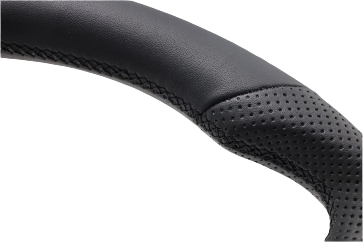 Sports Black Leather with Perforated Sides Steering Wheel to suit Toyota Hilux N70 Facelift (06/2011-04/2015)