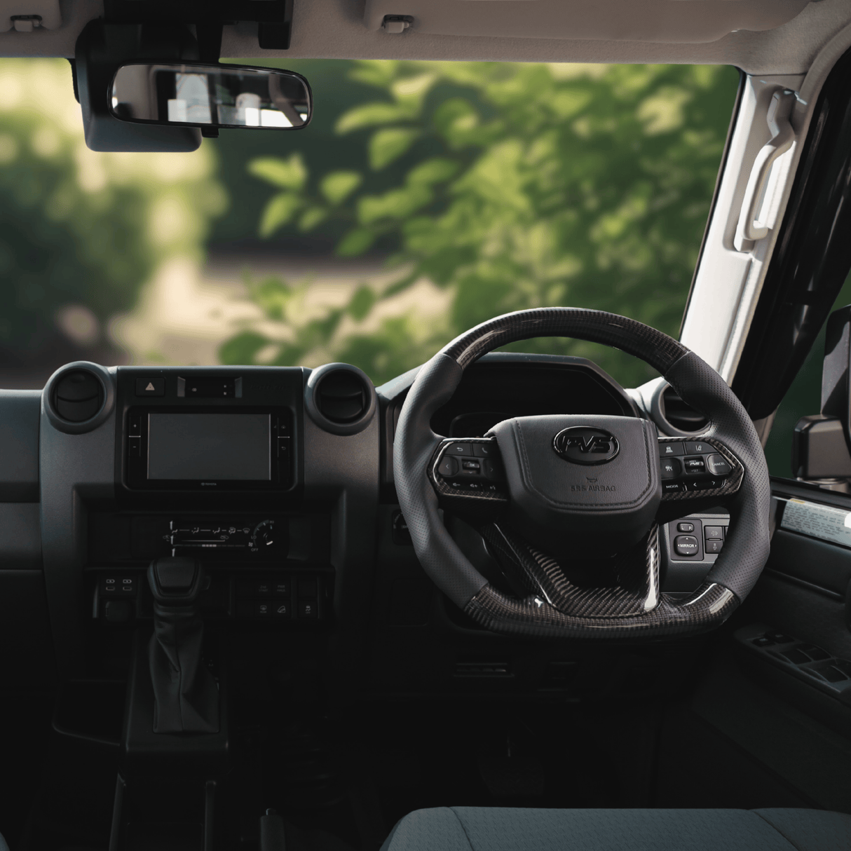 Elite Traditional Carbon Black Leather 300 Style Steering Wheel Upgrade Kit for Toyota