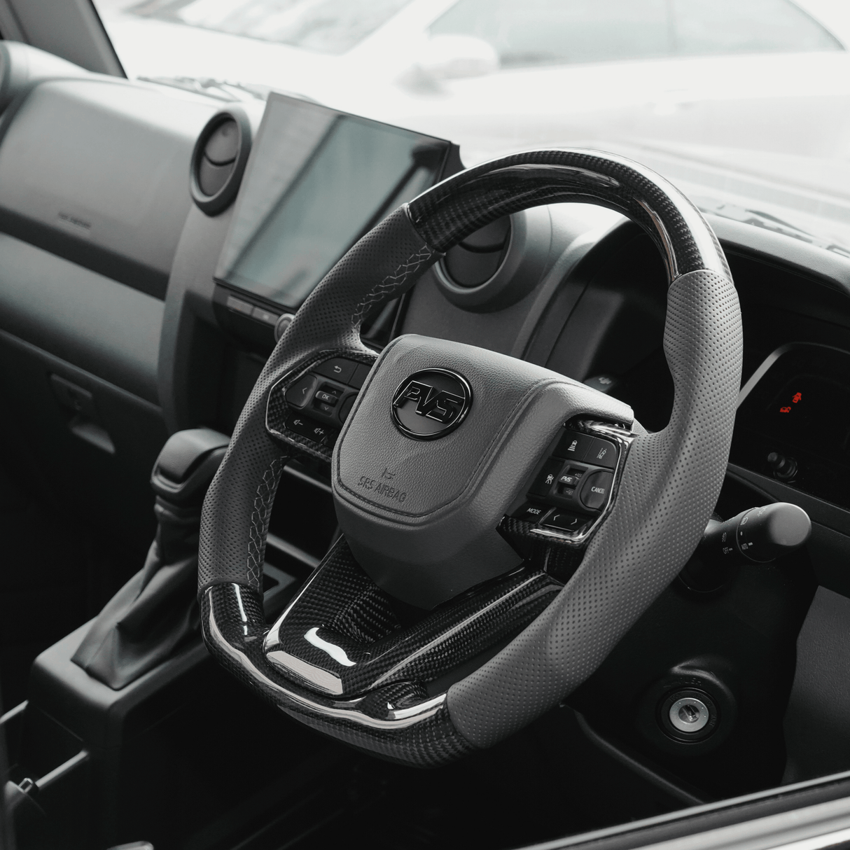 Elite Traditional Carbon Grey Leather 300 Style Steering Wheel Upgrade Kit for Toyota