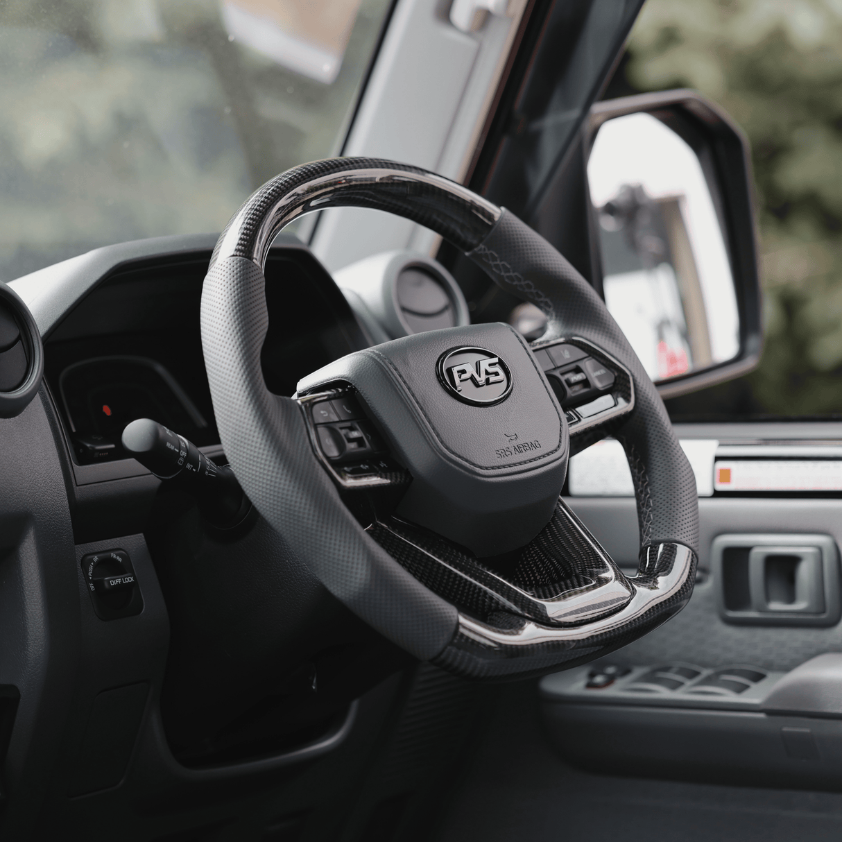 Elite Traditional Carbon Grey Leather 300 Style Steering Wheel Upgrade Kit for Toyota