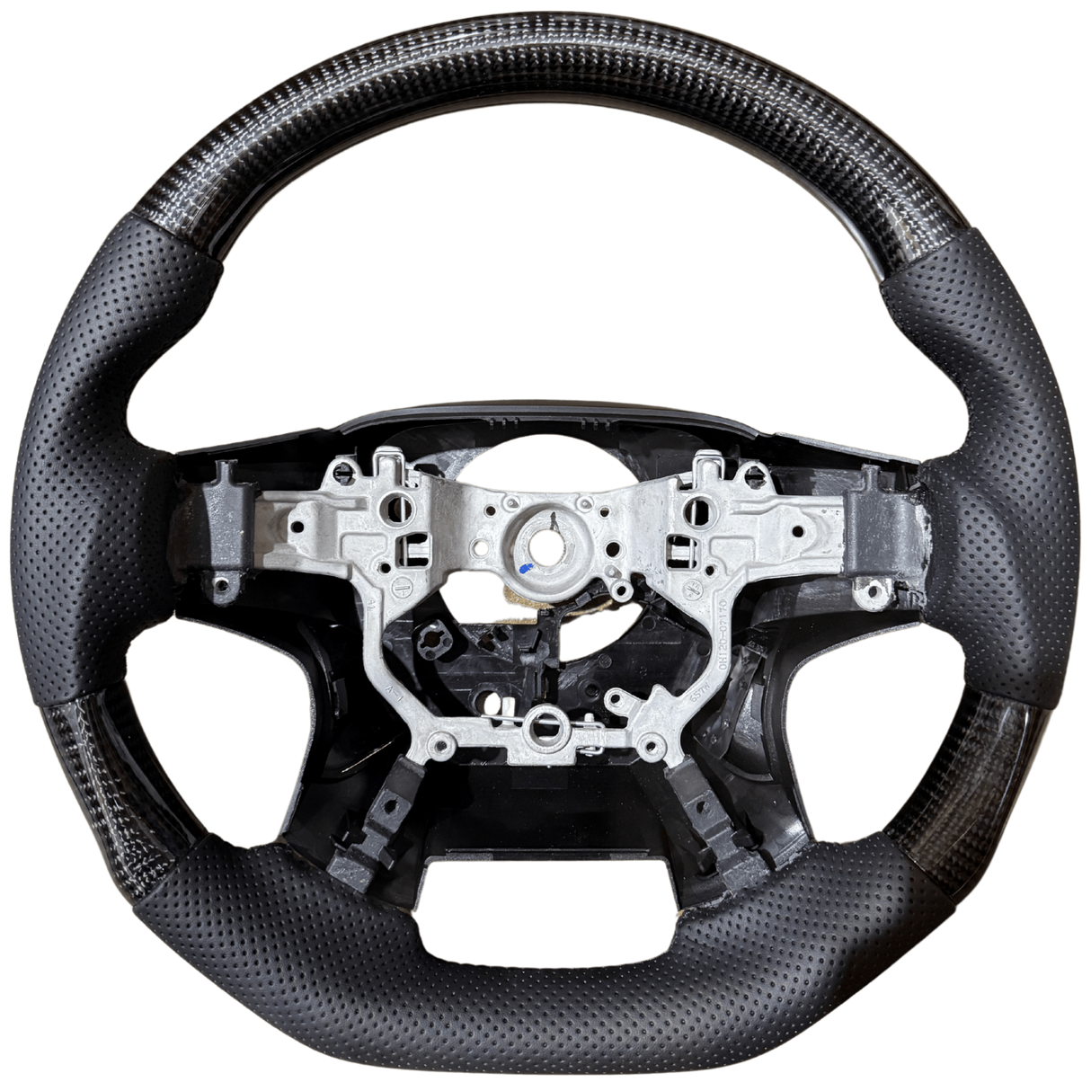Elite Flat Bottom Carbon Black Perforated Leather Steering Wheel Core for 150 Prado & 200 Series LandCruiser 2016-2022