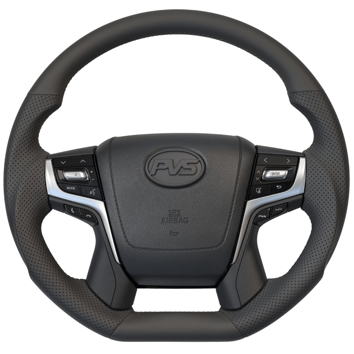 Sports Grey Leather with Perforated Sides 200 Style Steering Wheel Upgrade Kit for Toyota