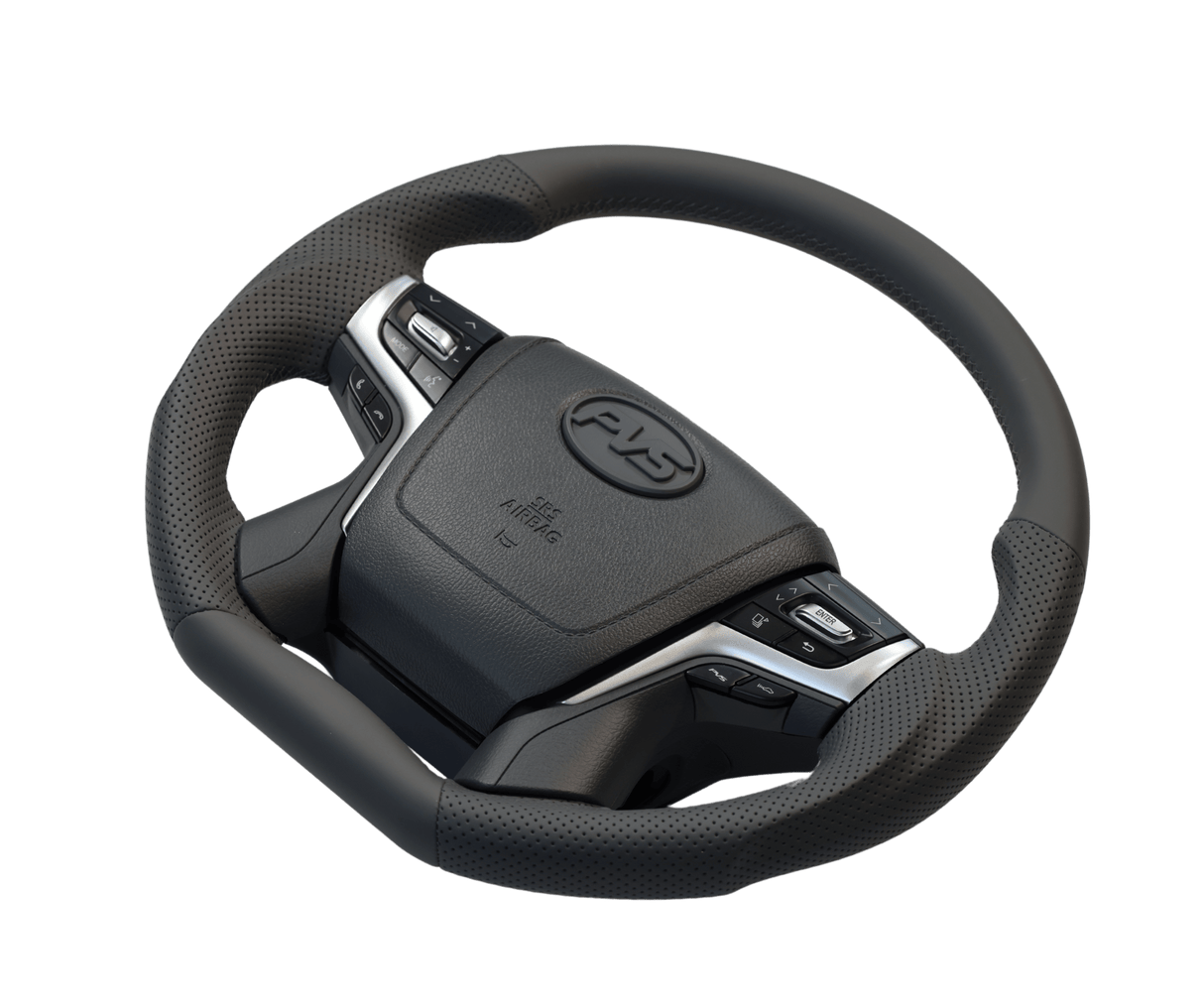 Sports Grey Leather with Perforated Sides 200 Style Steering Wheel Upgrade Kit for Toyota