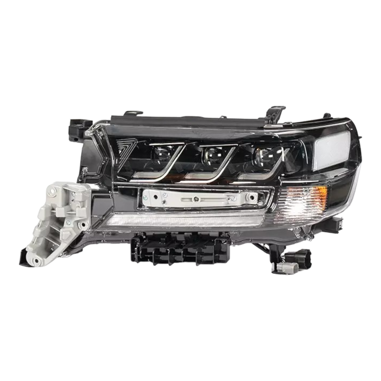 RTR JDM Black Triple Lens LED DRL Projector Headlights for Toyota 200 Series LandCruiser 2016-2022 (PAIR) | Clearance