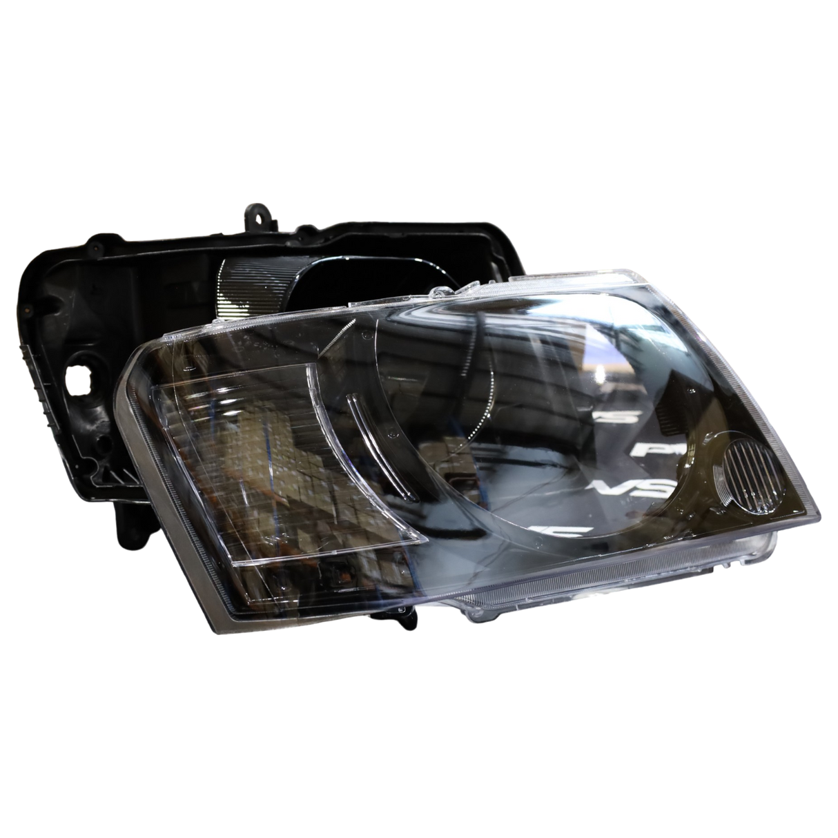 DIY Black Open Unsealed Headlight Housings to suit Nissan Y61 GU Patrol Series 4 (PAIR) | Clearance