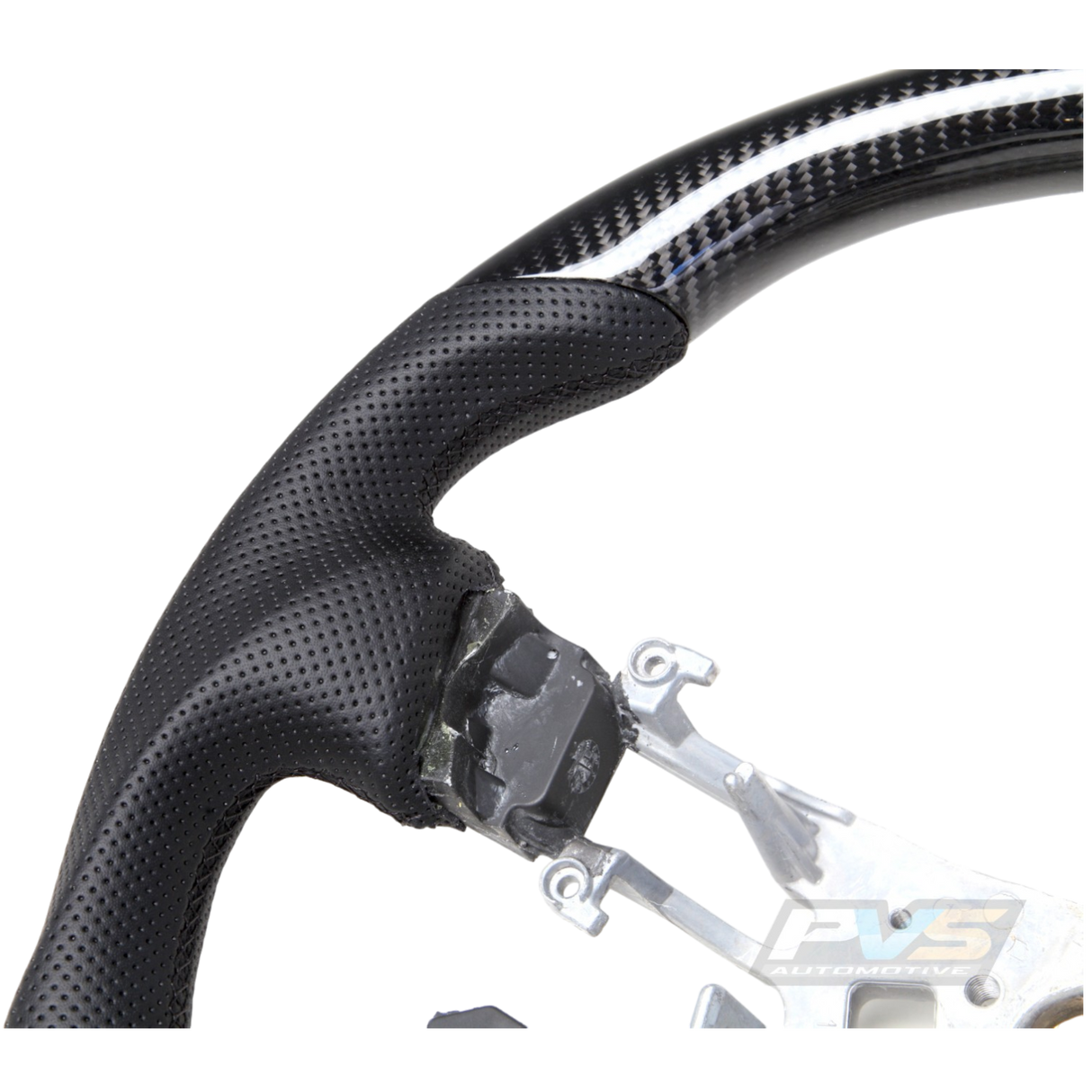 Classic Carbon Black Leather/Perforated Sides Steering Wheel Core to suit Nissan Y62 Patrol (2018-2025)