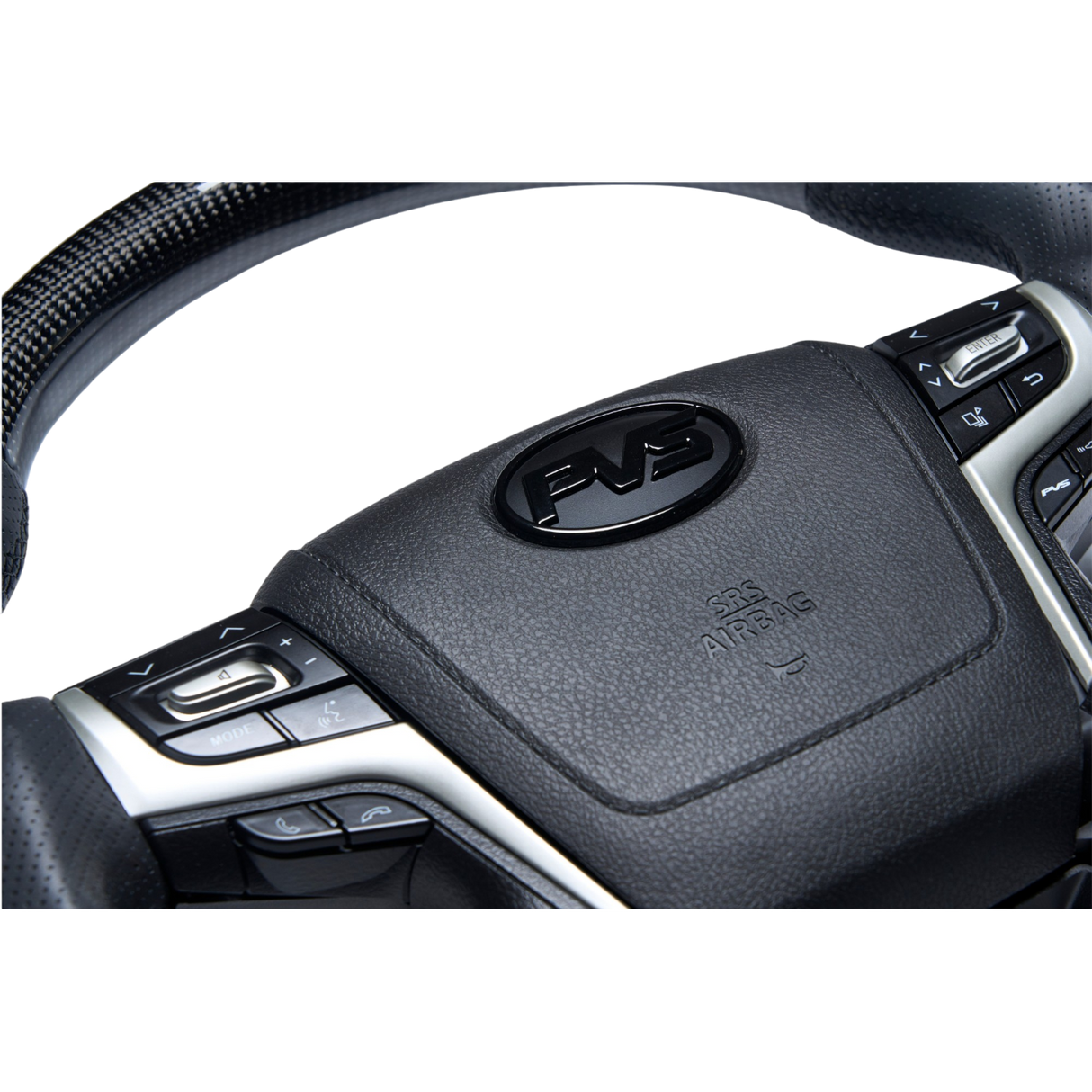 Elite Flat Bottom Carbon Black Perforated 200 Style Leather Steering Wheel Upgrade Kit for Toyota