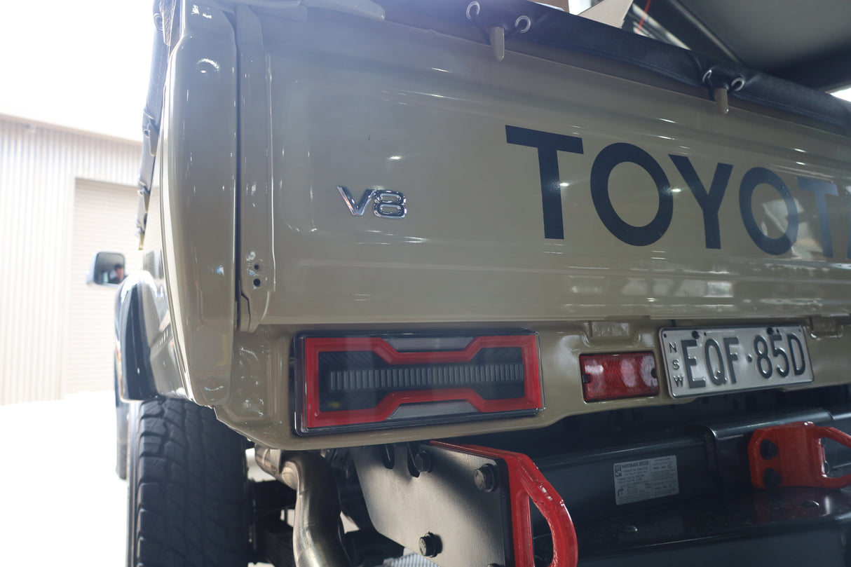 Clear LED Tail Lights Plug n Play for LandCruiser 79 Series/Hilux Genuine Toyota Tray or Tub