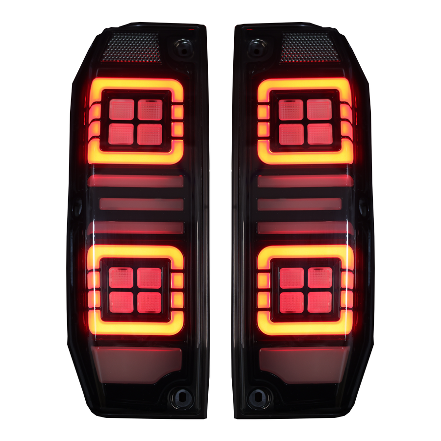 Smoked Halo LED Tail Lights Plug n Play for Toyota Landcruiser 76 Series
