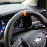 Sports Black Leather With Perforated Sides (Heated) Raptor Style Steering Wheel to suit Ford Ranger PX4
