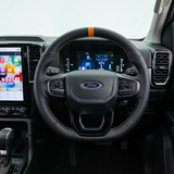 Sports Black Leather With Perforated Sides (Heated) Raptor Style Steering Wheel to suit Ford Ranger PX4