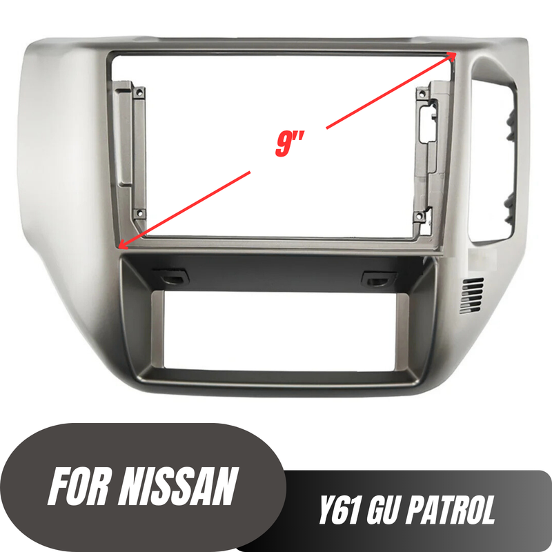 Nissan Patrol GU Y61 Silver Fascia Compatible with Aerpro AM9X, Alpine INE-AW409S, Pioneer DMH-AP6650BT & Kenwood DMX0AXS