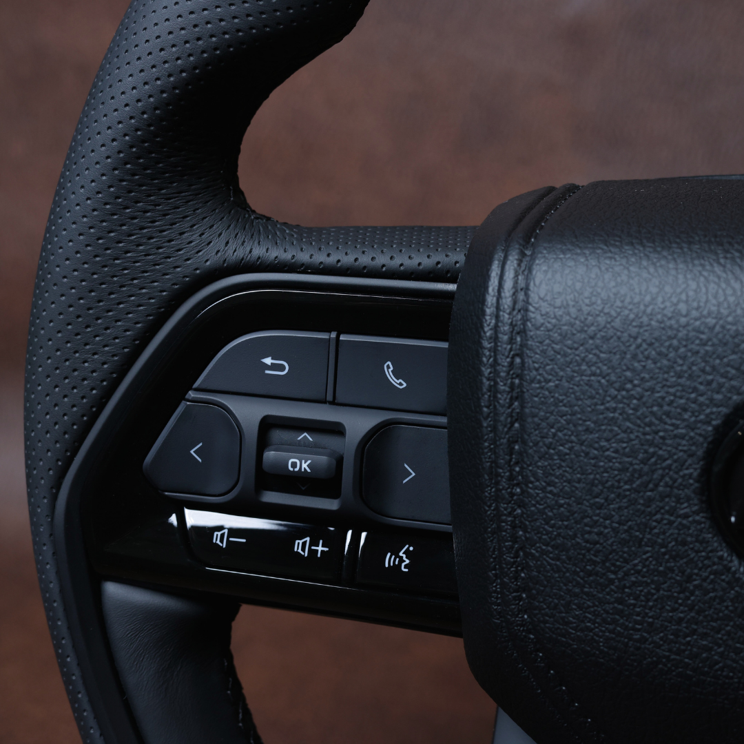 Black Limited Edition V6 Tundra Style Leather Steering Wheel Upgrade Kit for Toyota