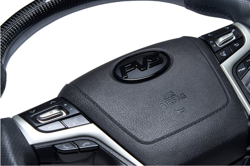 Elite Flat Bottom Carbon Black Perforated Leather Steering Wheel Kit