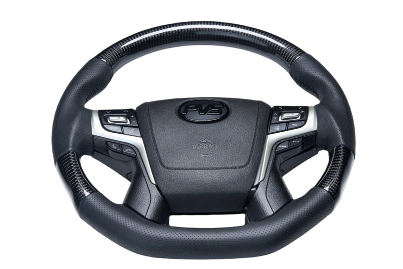 Elite Flat Bottom Carbon Black Perforated Leather Steering Wheel Kit