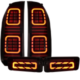 Smoked Halo LED Tail Lights + Rear Bar Lights Plug n Play for Nissan Patrol Y61 GU