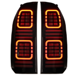 Smoked Halo LED Tail Lights + Rear Bar Lights Plug n Play for Nissan Patrol Y61 GU