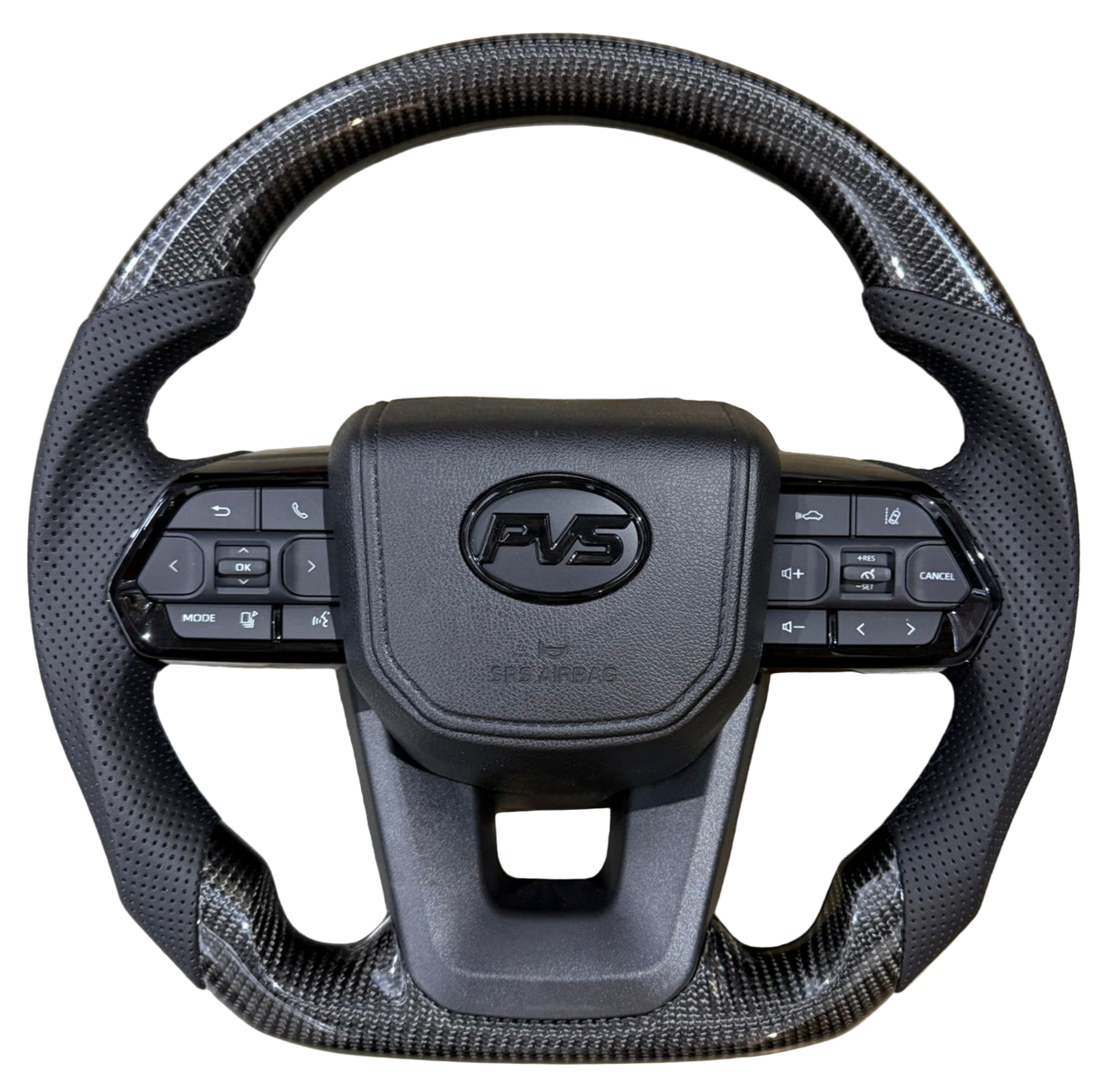 Race Traditional Carbon Black Leather 300 Style Steering Wheel Upgrade Kit for Toyota