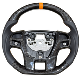 Classic Carbon with Orange Stitch and Orange Leather Stripe Wildtrak Style Steering Wheel to suit Ford Ranger PX2/PX3/EVEREST
