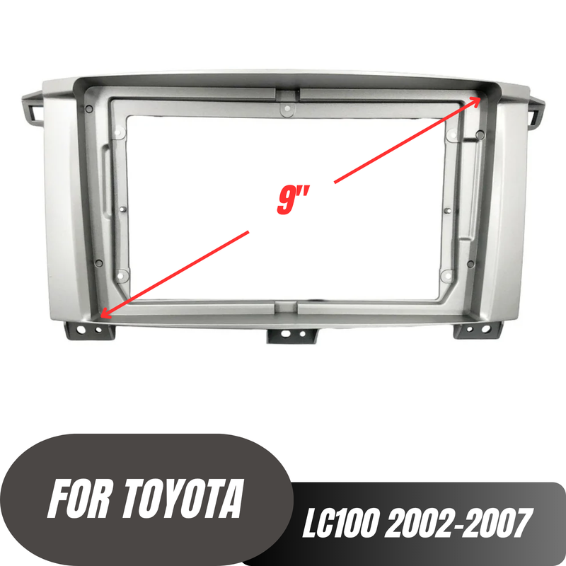 Landcruiser 100 Series Manual A/C 2002-2007 Silver Fascia Compatible with Aerpro AM9X, Alpine INE-AW409S, Pioneer DMH-AP6650BT & Kenwood DMX0AXS