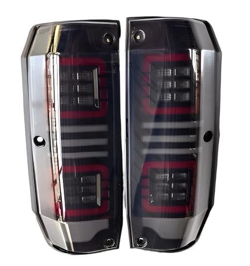 Smoked Halo LED Tail Lights Plug n Play for Toyota Landcruiser 76 and 78 Series