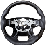 Elite Flat Bottom Carbon Black Perforated Leather Steering Wheel Core for 150 Prado & 200 Series LandCruiser 2016-2022