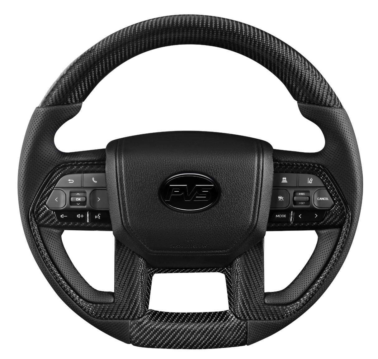 Elite Traditional Carbon Black Leather V6 Steering Wheel Upgrade Kit for Toyota