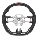 Elite Flat Bottom Traditional Carbon Black Perforated Leather Steering Wheel to suit Ford Mustang GT