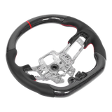 Elite Flat Bottom Traditional Carbon Black Perforated Leather Steering Wheel to suit Ford Mustang GT