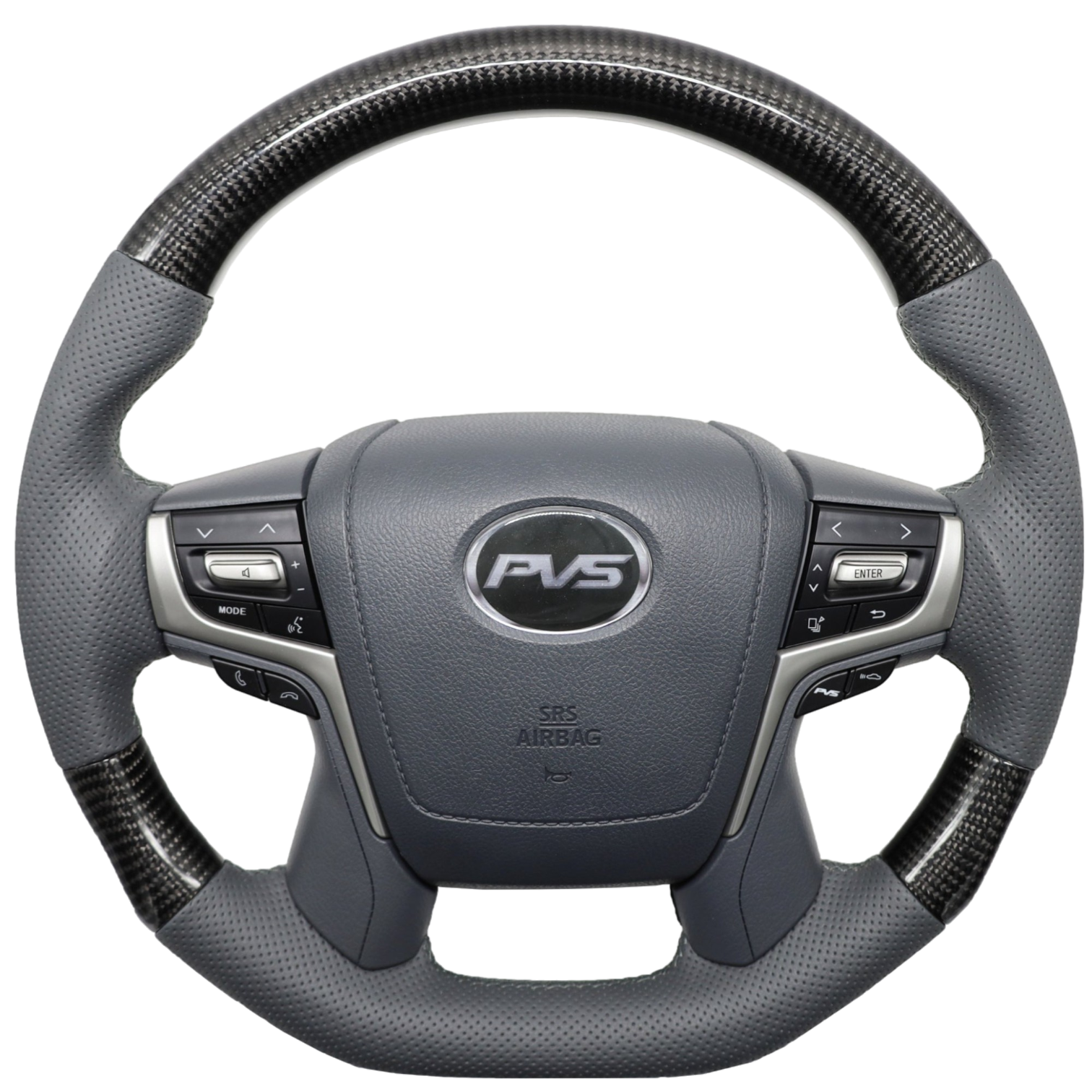 Elite Flat Bottom Carbon Grey Leather Steering Wheel Kit **PREORDER F
