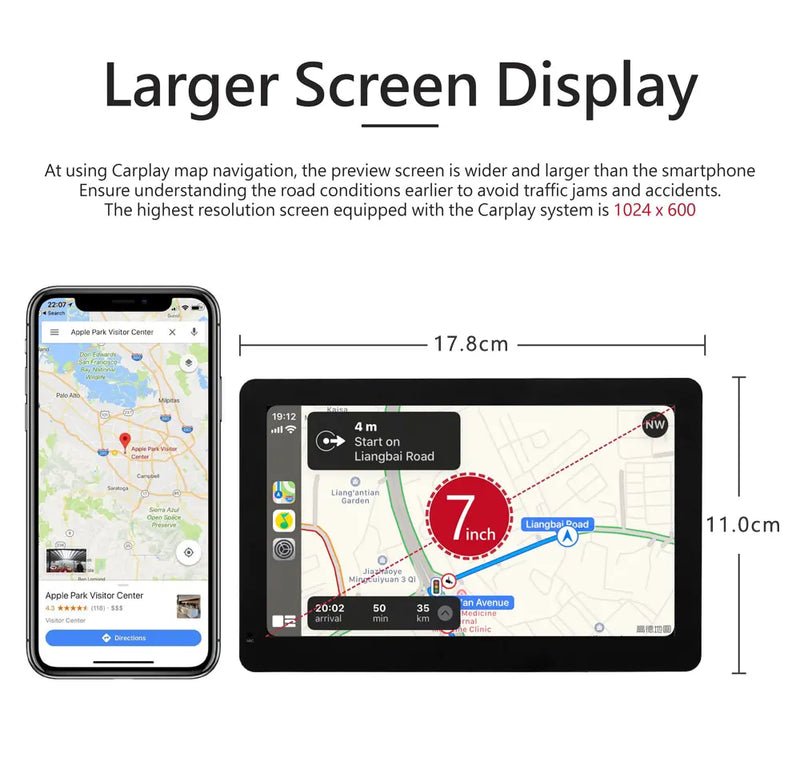 Wireless Apple CarPlay and Android Auto Car Stereo, 7'' IPS Touchscreen Multimedia Player & Bluetooth 5.0 Audio Hands Free Calling, Mirror Link/GPS/Siri/Google/Waze/GPS **PRE-ORDER FOR MAY**