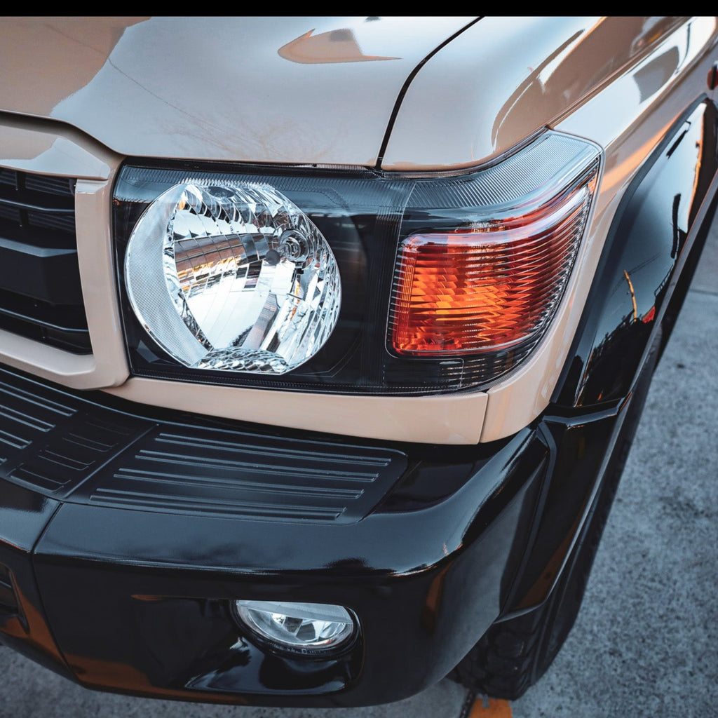 RTR JDM Pair Black 70th Anniversary Headlights for Toyota LandCruiser ...
