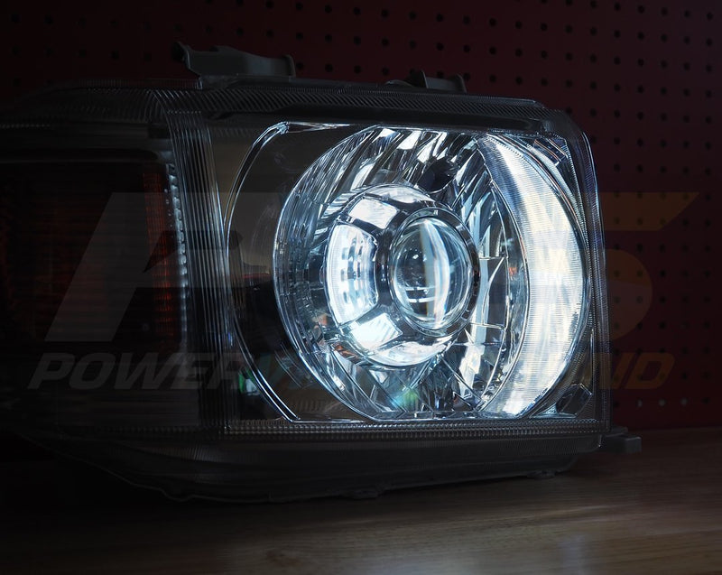 Chrome DIY Open Unsealed Headlight Housings to suit Toyota LandCruiser 70 (PAIR)