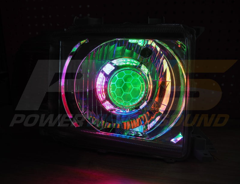 Chrome DIY Open Unsealed Headlight Housings to suit Toyota LandCruiser 70 (PAIR)