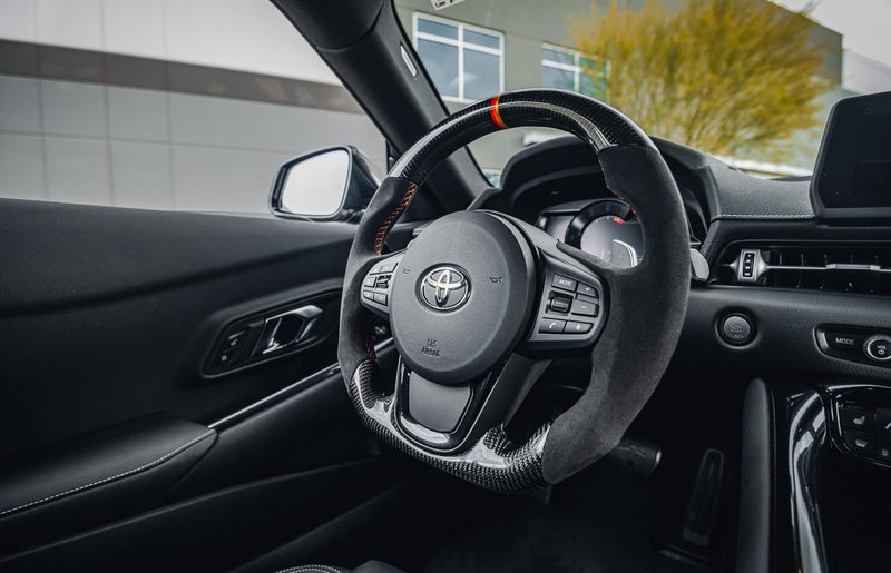 Classic Carbon OEM Upgraded Steering Wheel to Suit A90 MKV Toyota Supra
